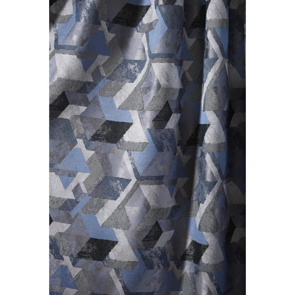 Blue / Gray Geometric Patterned Colorful Fund Curtain Zack - Pilated - Patient - Winding Extrafor