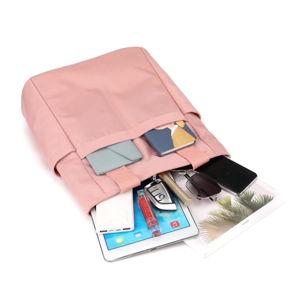 JIANLINST Damen-Nylontasche, wasserdicht, großes Fassungsvermögen, leicht, A4-Format, ideal für den Weg zur Arbeit oder Schule, Rosa