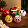 Stress Relief Balls 1/5Pcs DIY Christmas Toy Reindeer Snowman Ball with Detachable Expression Accessory Soft Squeeze Sensory Party Favors Fidget