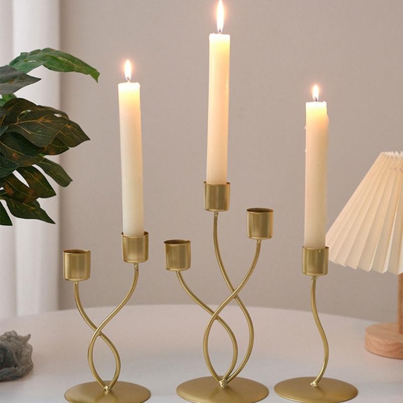Iron Candlestick Holder Nordic Wedding Metal Candle Stand for Home Room Decor