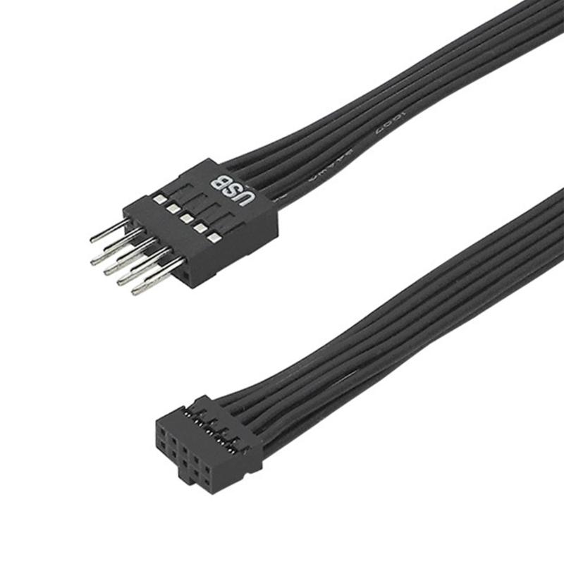 ABS Metal PVC Construction 9Pin To 10Pin USB Adapter Cable For Computer Motherboards Linkage Long Performances