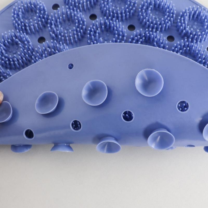 1 Peça de escova de limpeza de costas de silicone com ventosa, almofada de banho esfoliante reutilizável, antiderrapante, pode limpar a sujeira da pele, almofada esfoliante