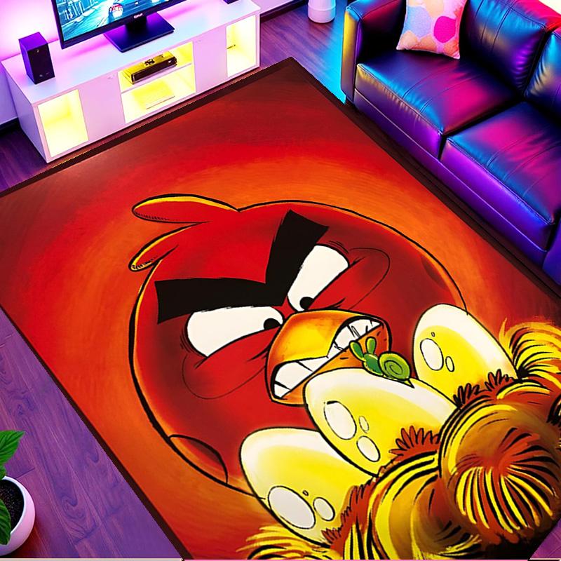 Angry Birds Print Rug, Washable Floor Carpet, For Entryway Dorm Laundry Room Office Study, Home Decor Birthday Christmas Gift