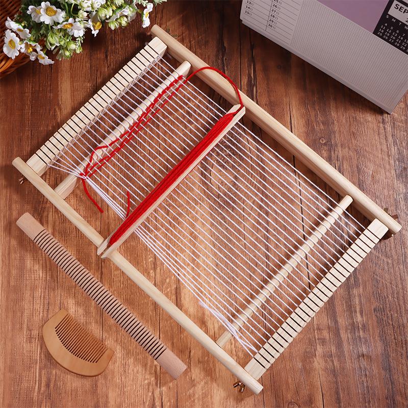 Wooden Multi-Craft Weaving Loom Set Warp ?Frame ?Loom Heddle Bar For Weave Board Weaver Tapestry Kids Beginner