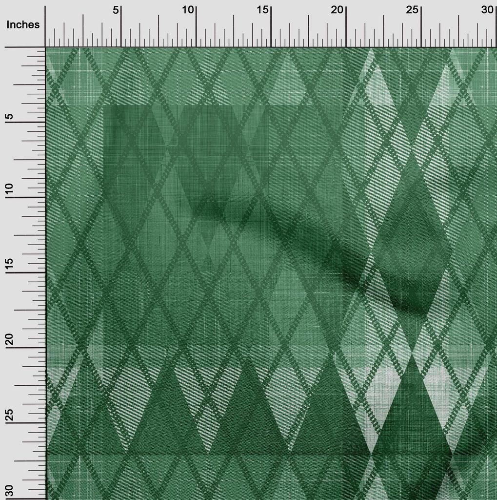 oneOone Bavlna Flex Forest Zelená látka Argyle Potřeby pro prošívání Tisk Šicí látka By The Yard 40 Inch