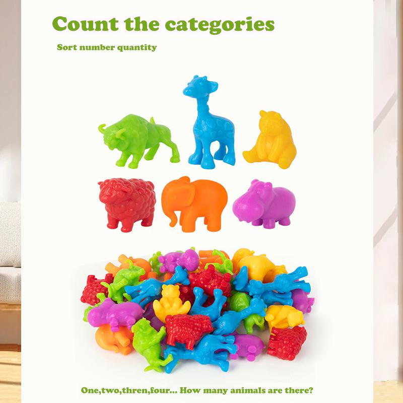 Animal Series Children'S Early Education Toy Sets Montessori Toy Sets Teaching Aids Family Cognitive Classification Toy Sets