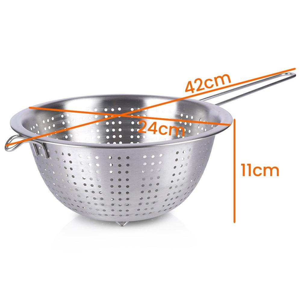 Stainless Steel Kitchen Strainer with Handle 24 Cm