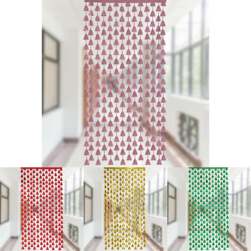 Festive Christmas Tree Tinsel Curtain For Party Decoration And Holiday Celebrations