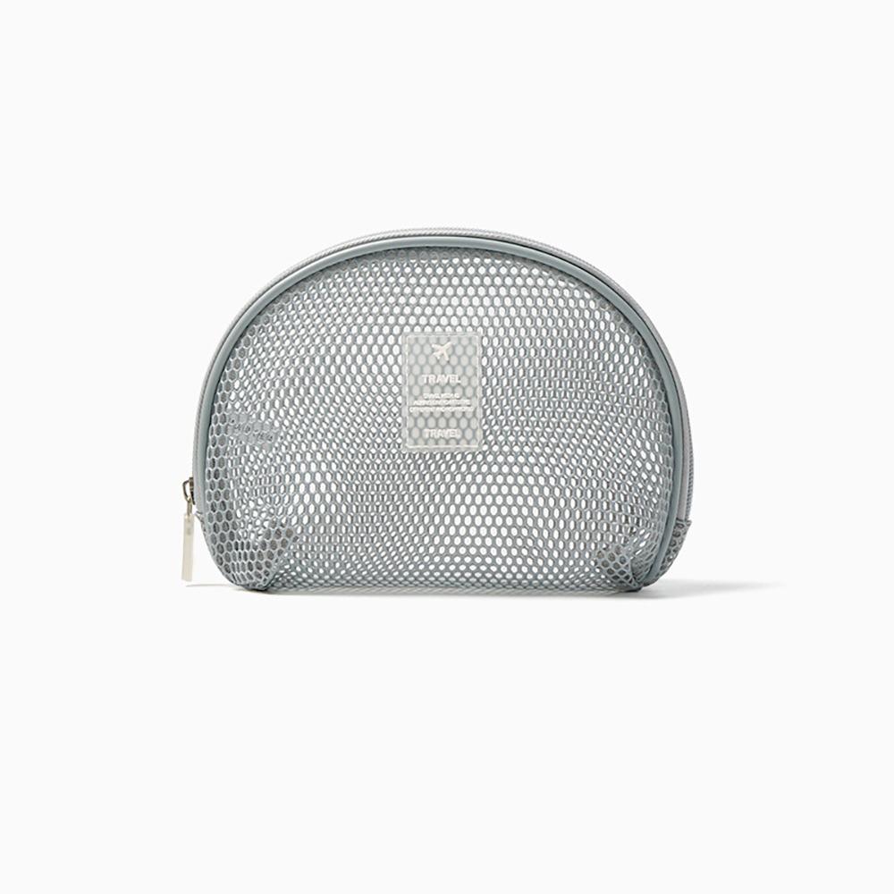

Lightweight Mesh Travel Toiletry Bag Portable Lipstick Makeup Organizer Outdoor Style 6-Grey