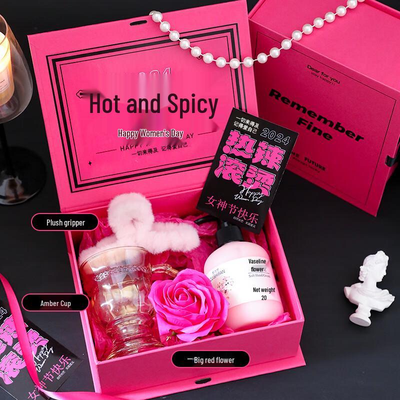 Amber Cup, Hair Clip & Red Flower Gift Set