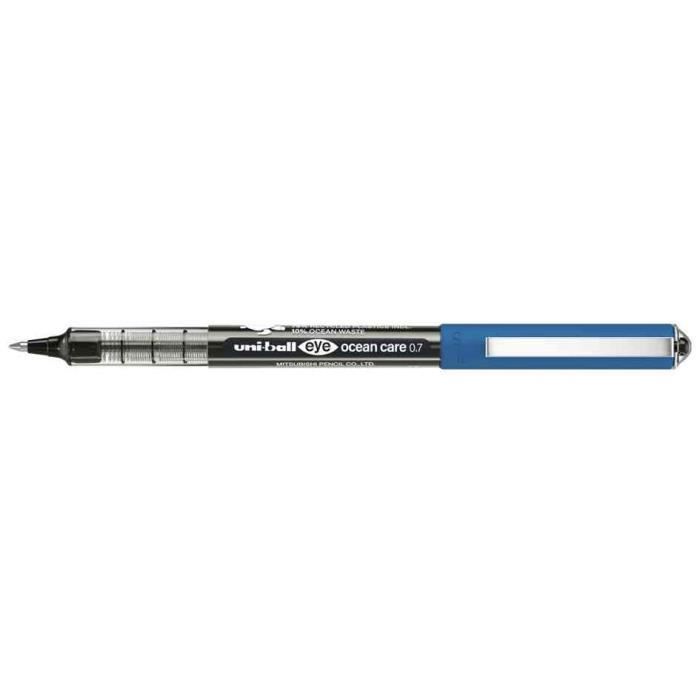 Stylo Roller - Uni-ball - Eye Ocean Care 0.7 - Encre Super Ink - Plastique Recyclé - Noir