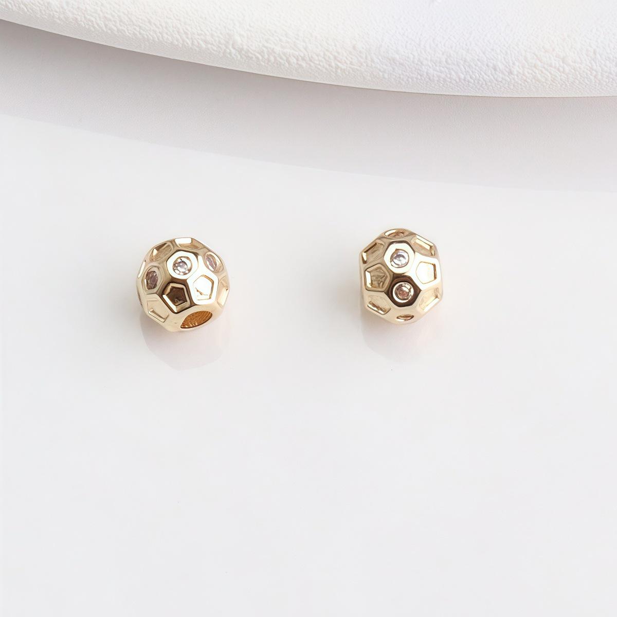 14K Gold-Filled Zircon Inlaid Spacer Beads for DIY Jewelry - Bracelets & Necklaces