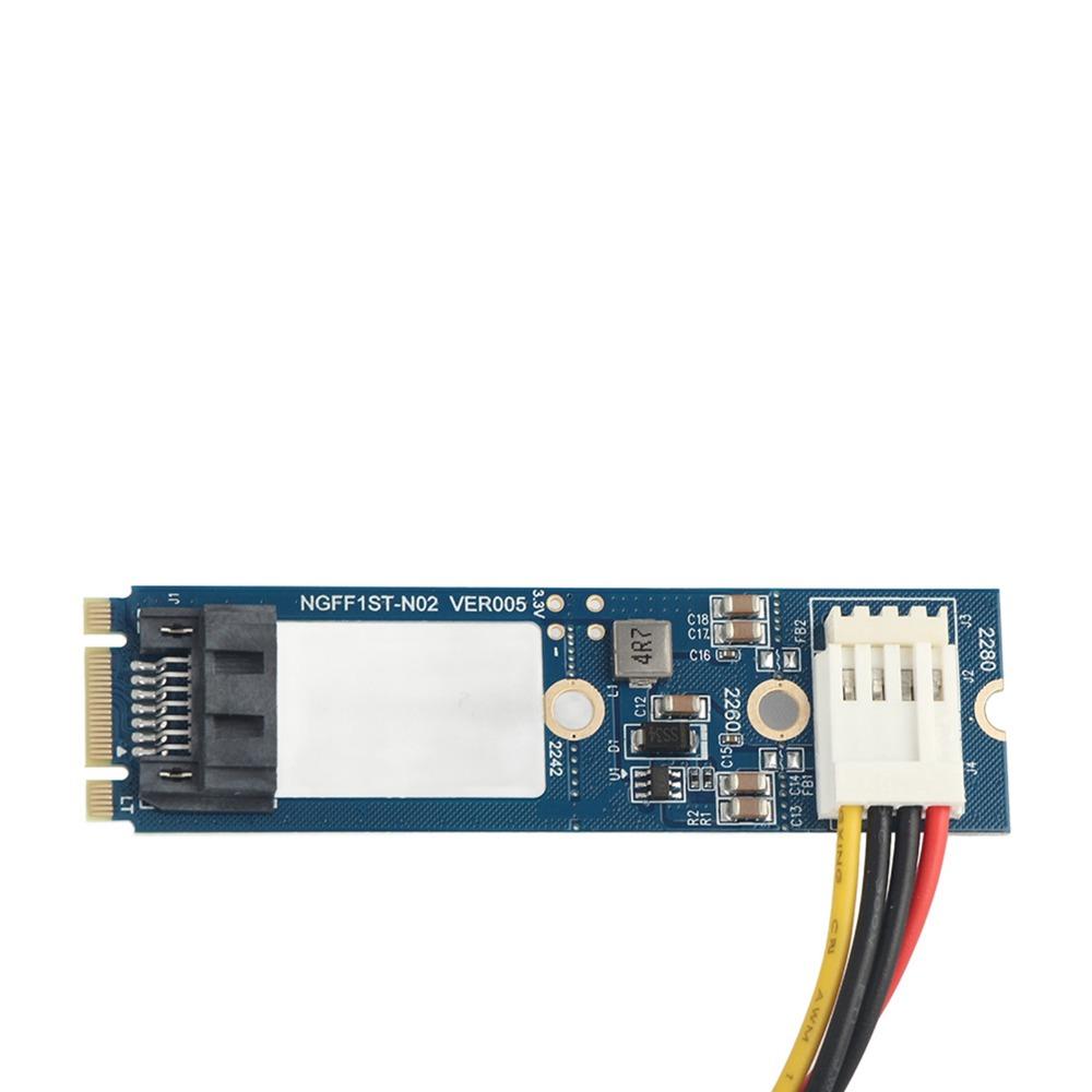 Practical 7Pin M.2 NGFF To SATAs Adapter 4Pin Power Cable 6.0Gb/s M2 Hard Drive Adapter M.2 To SATAs Converter Desktop PC