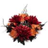 Halloween Theme Maple Leaf Candle Holder Wreath Handmade Pillar Ring Wreath  Fireplace Decoration