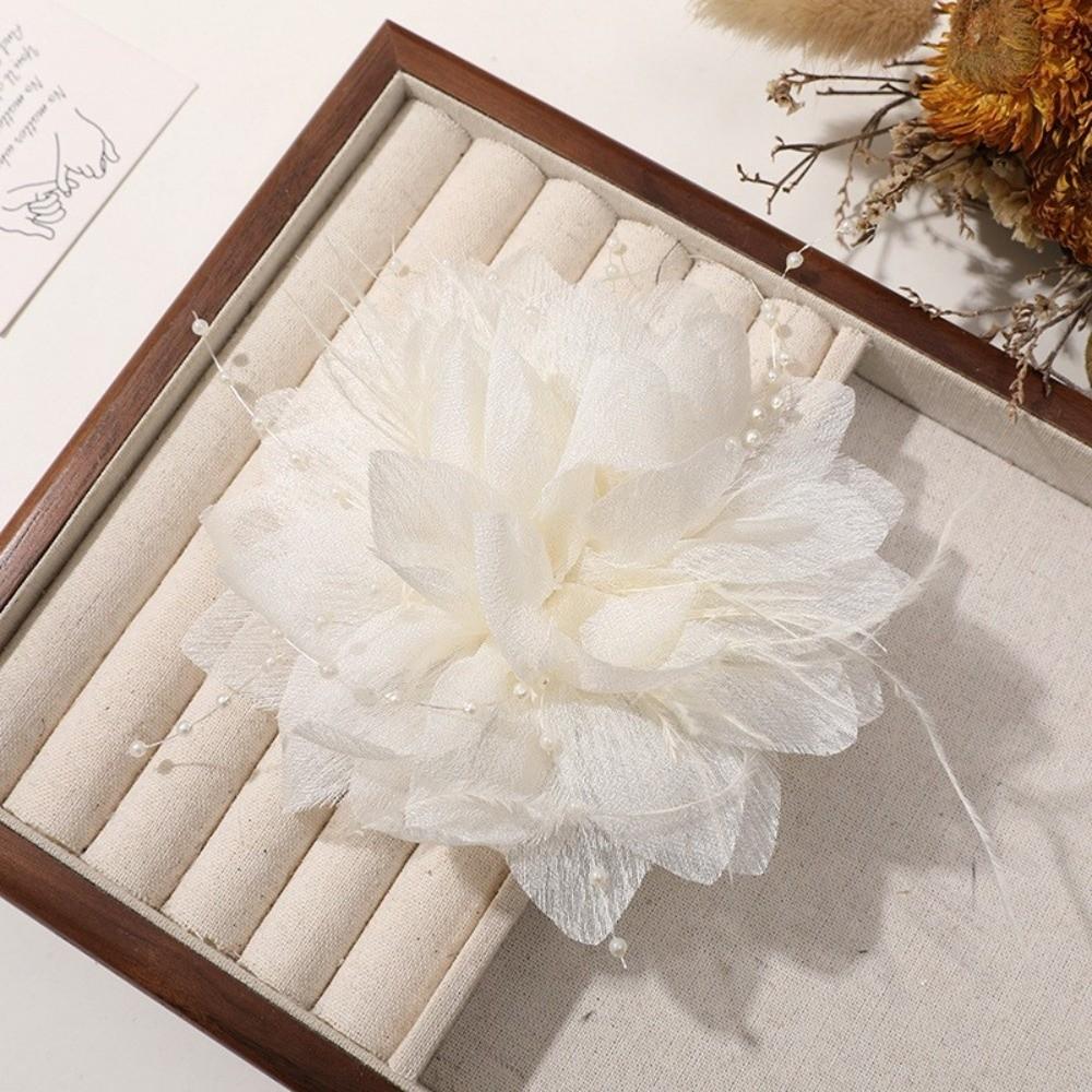 Multi Use Design Pearl Feather Hair Accessory Floral Clothing Accessory For Dress Decor