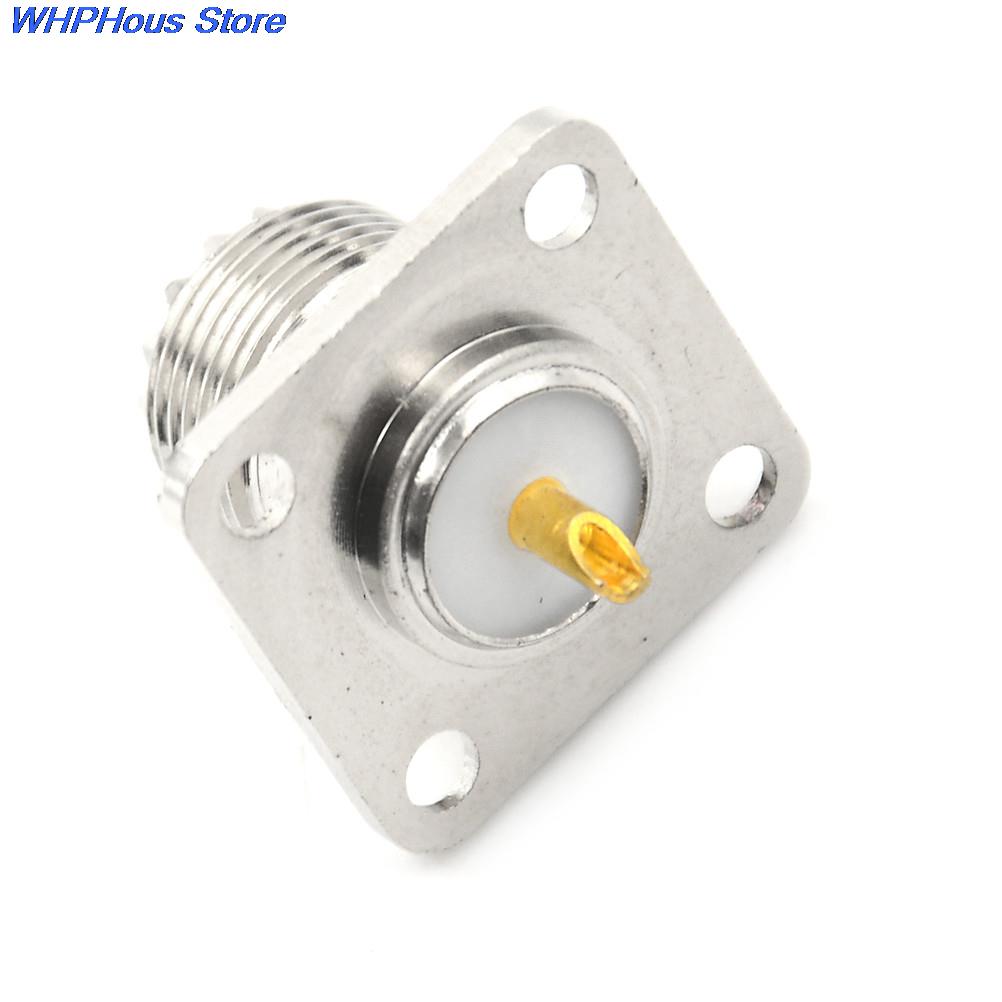 10/5/1PCS UHF Female SO-239 4 Hole Jack Square Shape Solder Cup Coax Connector for Radio Video Female UHF Panel Mount SO239