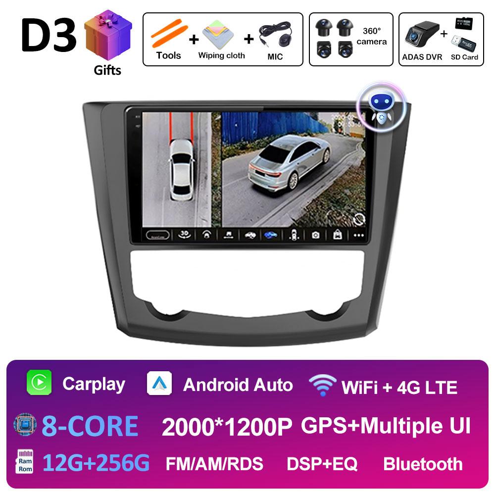 GPS Navigation Android14 For Renault Kadjar 2015 2016 2017 2018 2019 Wireless Carplay Autoradio QLED IPS Screen WIFI Accessories
