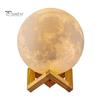 Lampă pentru lună cu bază din lemn Design cu 16 culori RGB Senzor tactil reîncărcabilă 3D Lumină de noapte cu lună Decor dormitor