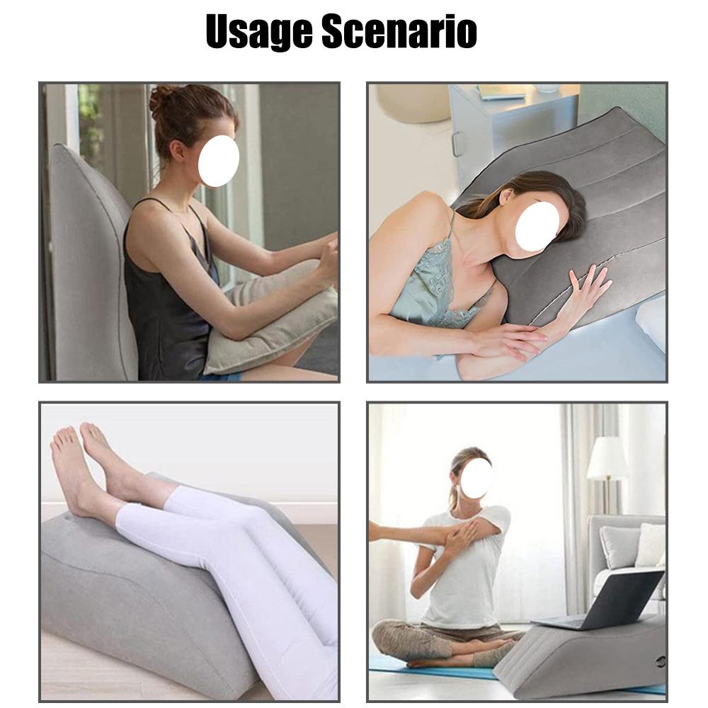 PVC Wedge Pillow Knee Cushion For Travel Camping Sleeping Foot Pillow Elevation Leg Pillows Portable Inflatable Leg Pillow