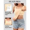 CHARMLEAKS Langes Tanktop für Damen mit Regal-BH, quadratischer Ausschnitt, breite Träger, Camisole, Sommer-Unterhemden aus Baumwolle