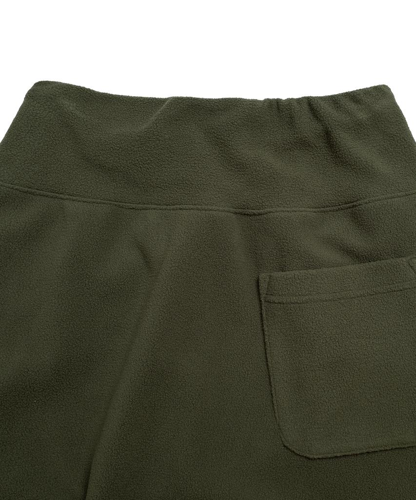 Cotton Bell Fleece Hidden-Band Balloon Skirt - Khaki