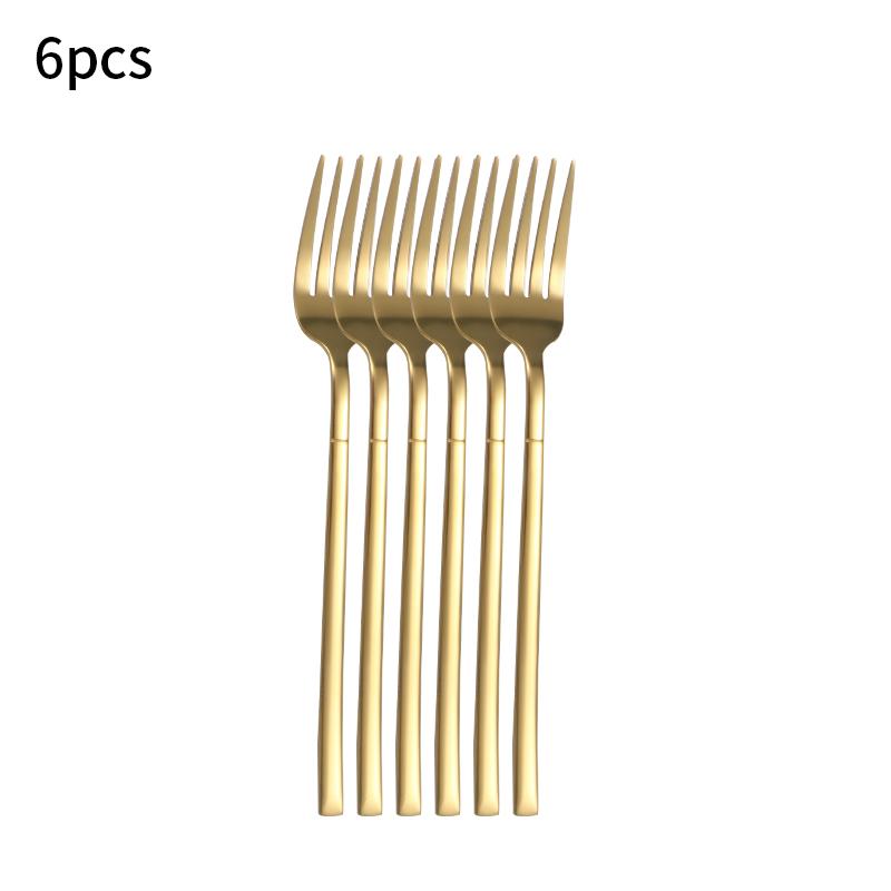 6/30pcs Stainless steel cutlery set, high-end steak knife, fork, dessert spoon, suitable for restaurant banquets parties