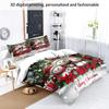 3pcs Christmas Snowman Printed Chipless Bedding Set Multiple Sizes Bedrooms and Dormitories Comfortable and Machine Washable
