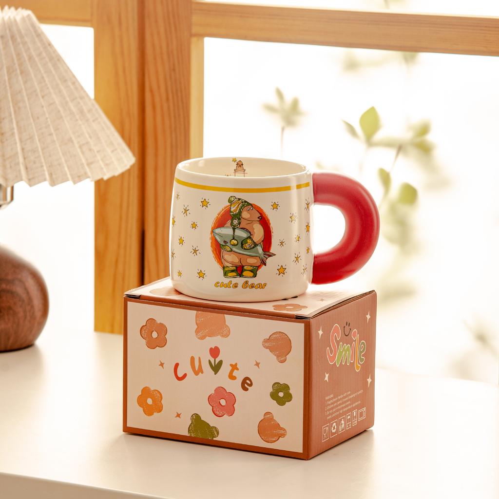 Nordischer Bär Milch Retro Tasse Niedlich Kreatives Geschenk Kaffee Keramiktasse Geschenk Tasse