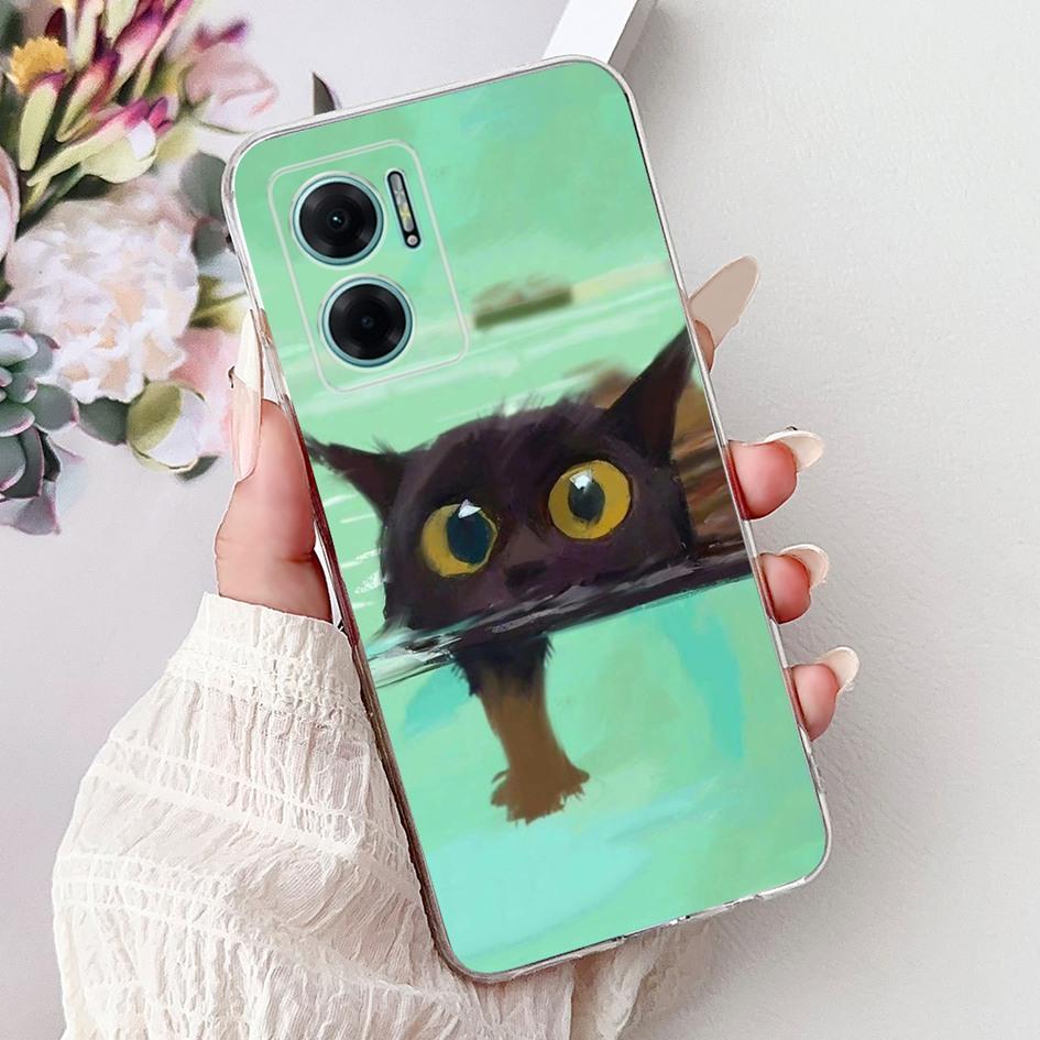 For Xiaomi Redmi Note 11E 5G Case Popular Flower Love Heart Soft Silicone Capa Back Cover For Xiaomi Redmi 10 11 Prime 5G Bumper