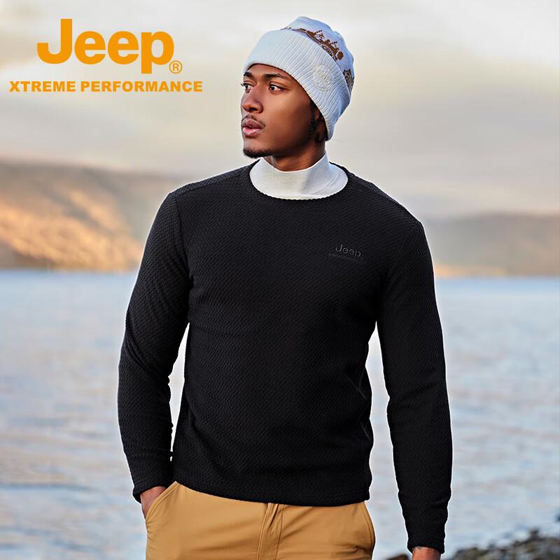 JEEP Men's Thickened Fleece Pullover Sweatshirt