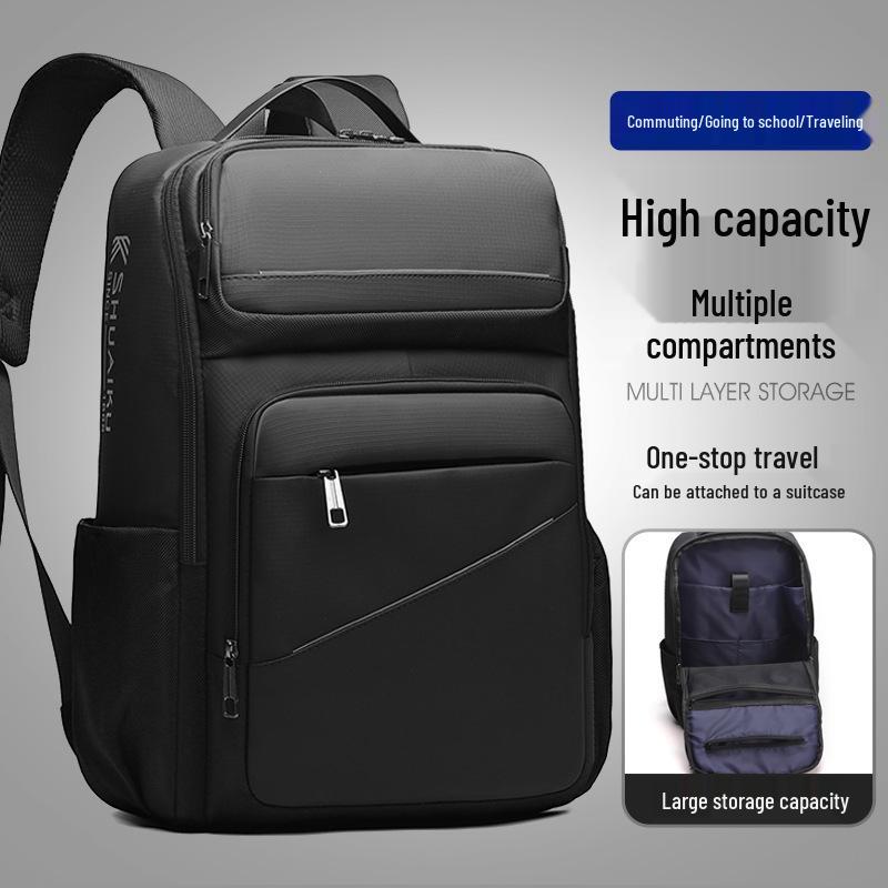 Expandable Waterproof Men's Large Capacity Laptop Backpack for Travel and School