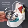 Punch-Free Wall-Mounted Bathroom Ashtray with Lid and Cigarette Storage Rack