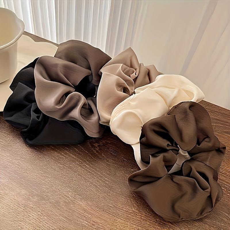 Elegant Satin Hair Scrunchies for Women - Soft Imitation Silky, Minimalist Design, Perfect for Parties & Holidays, Solid Color, Hair Ties