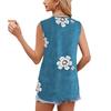 Women's summer vest casual and fashionable round neck sleeveless flower print vest