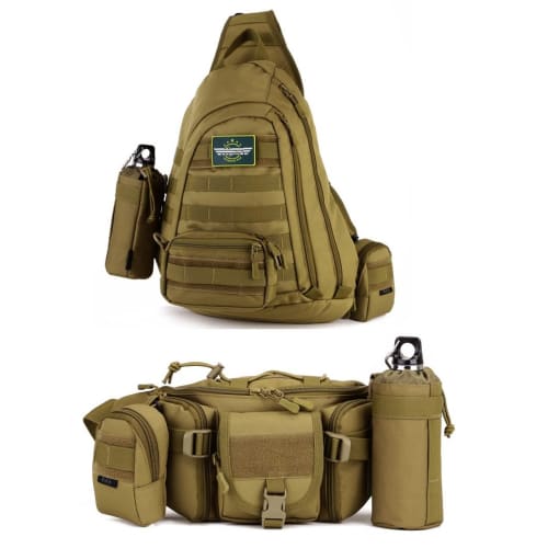 PHOENIX IKKI 550ml Water Bottle Holder, Molle Compatible, Camouflage Pattern, Tactical, Military, Outdoor, Water Bottle Pouch, Handy Pouch, Water Bott