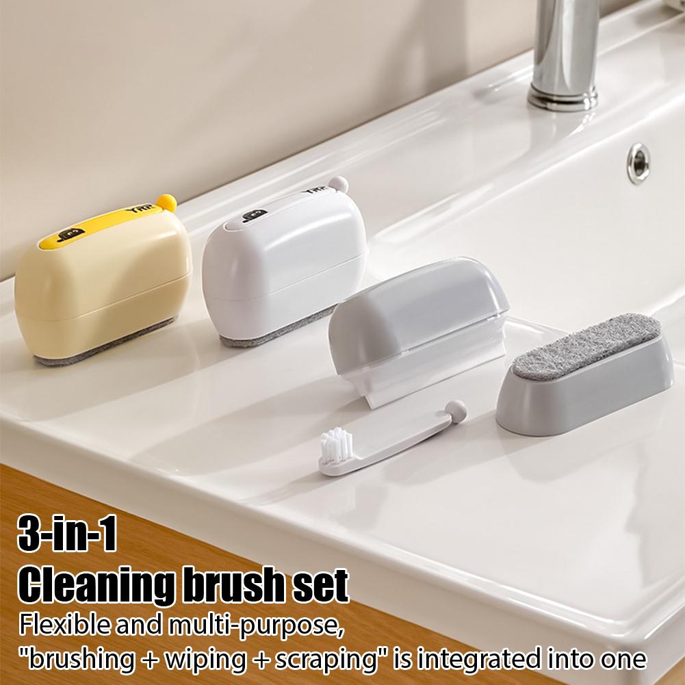 Multifunctional 3-in-1 Household Cleaning Brush Set Kitchen Crevice Scraper Tool for Countertop Dusting And Baking Oven