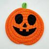 Creative Pumpkin Shaped Coasters Handwoven Absorbent Non-Slip Cup Mat Anti-fouling Novelty Halloween Drink Pads