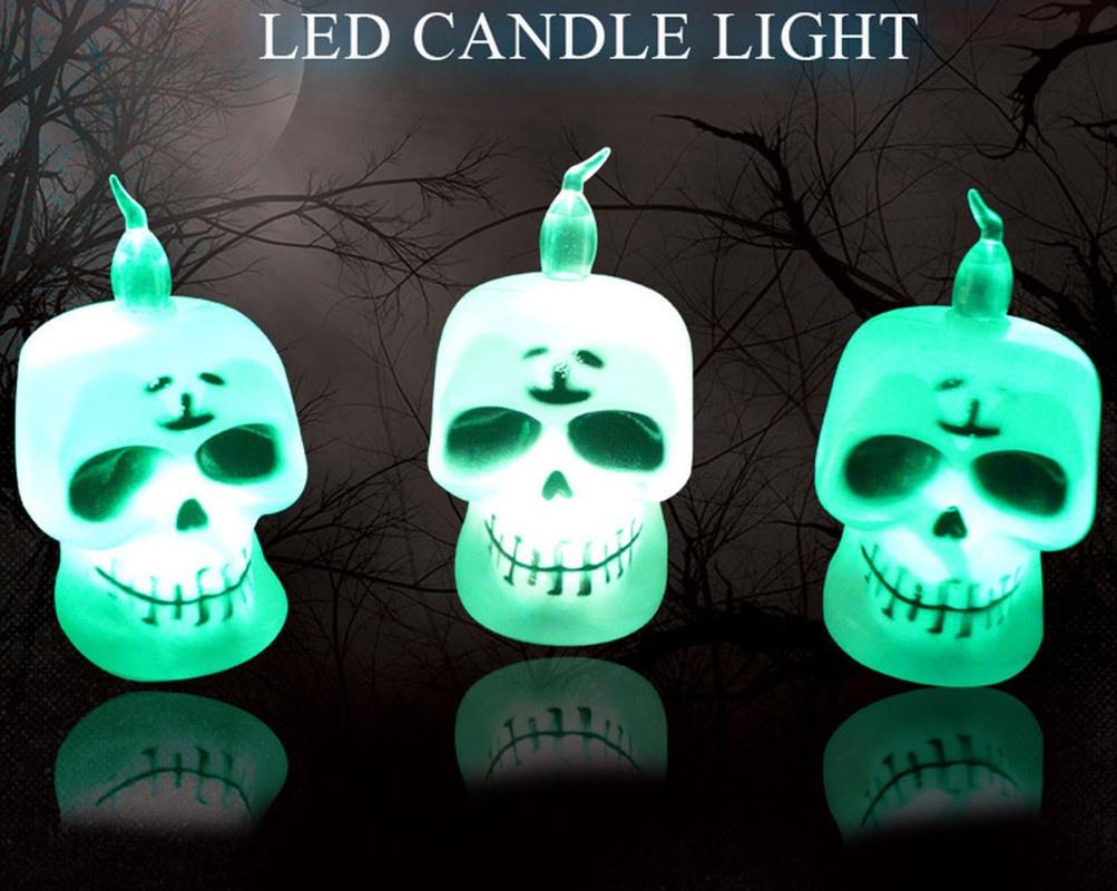 1ks Mini halloweenská LED svíčka s nočním osvětlením na párty