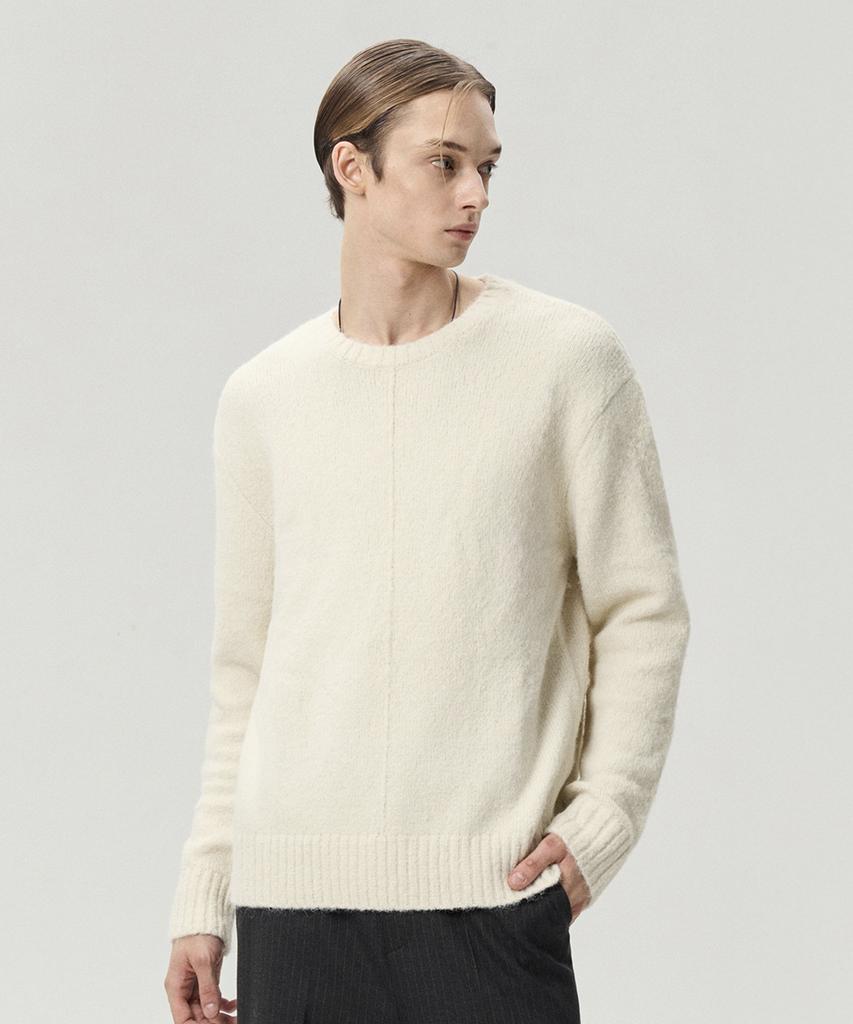 Liimaen Unisex Wool Blend Knit Top Ivory