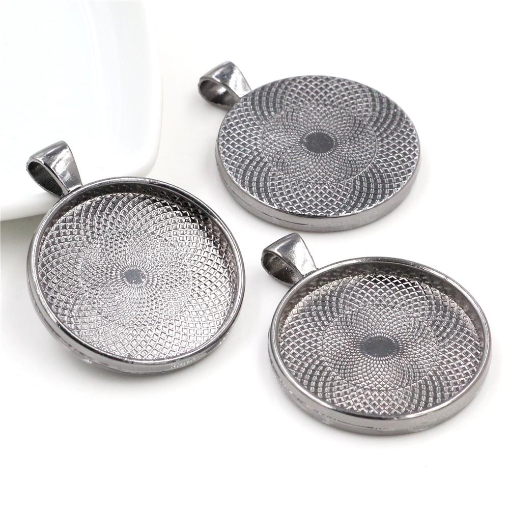 5pcs/Lot 30mm Inner Size 9 Colors Plated Classic Style Cabochon Base Setting Charms Pendant
