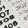 akpsw6 3D ABS Rear Trunk Emblem Badge Number Sticker for Peugeot 206 207 301 307 308 408 508 Car Accessories Comes with Back Glue