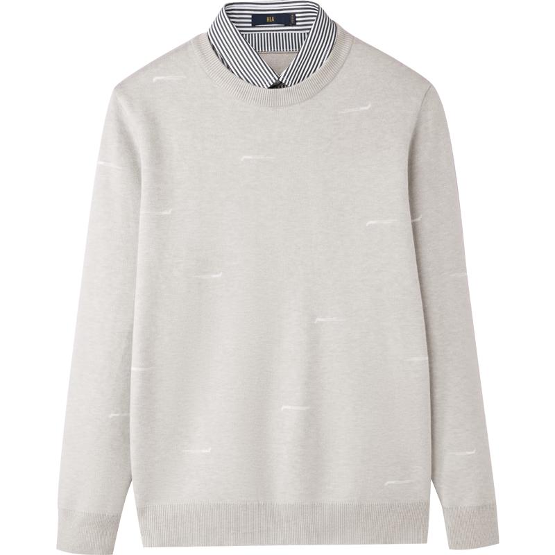 HLA Men's Faux Two-Piece Far-Infrared Thermal Knit Sweater