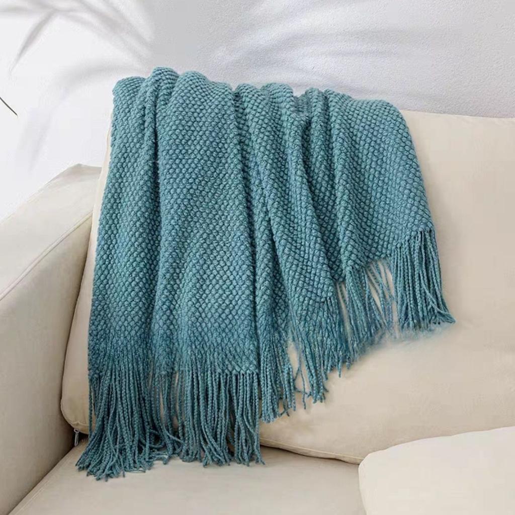 Knitted Blankets Household Bedroom Living Room Office Tassels Fashion Modern Comfortable Breathable Soft Dormitory Simple Ins