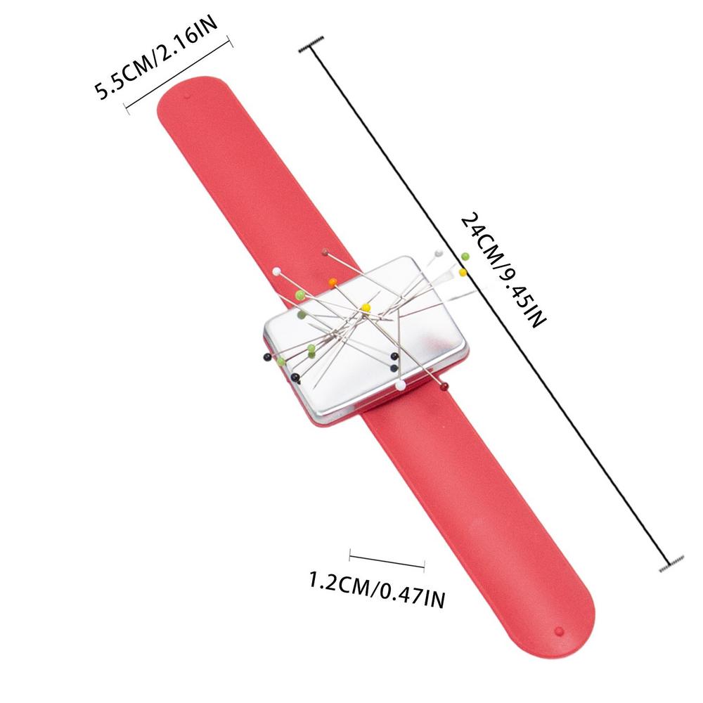 Magnetic Sewing PinCushion Silicone Wrist Needle Pad Safe Bracelet Pin Cushion Storage Sewing Pins Wristband Pin Holder 3 Colors