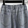 MODIQUE Sommer Übergröße Neu Damen Locker Vintage Gerade High Waist Rollkante Elastisch Lange Jeans Dame Lässig Vielseitig Weites Bein Hose