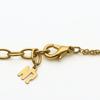 Used NINA RICCI Necklace logo metal/Rhinestone 5.9g gold plating