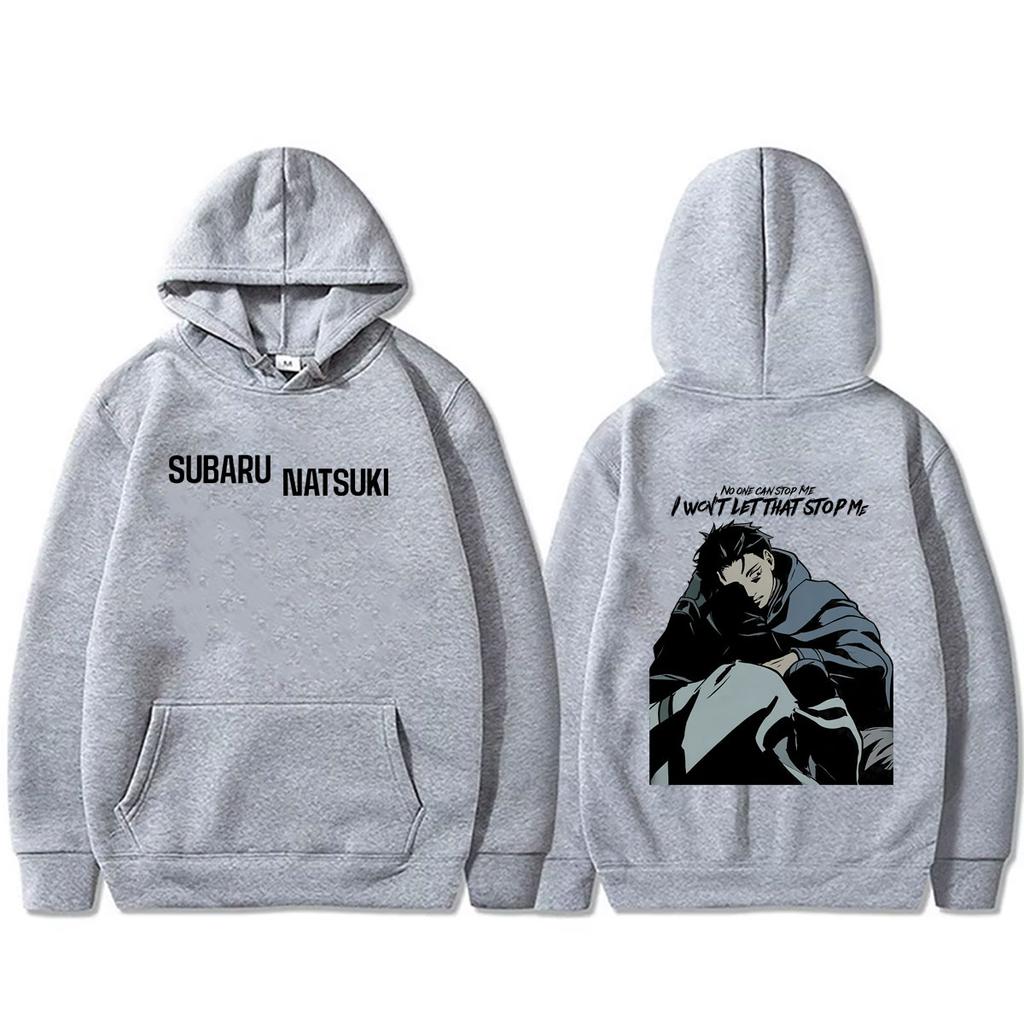 Anime Re:ZERO Starting Life in Another World Natsuki Subaru Graphic Hoodie Unisex Manga Casual Oversized Hooded Sweatshirt