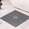 Vierkante badmat, antislip badmat met zuignappen, badmat, afvoergat, machinewasbaar