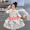 Girls' Chinese Hanfu Dress: Spring & Autumn Mamian Skirt Set for Little Performers