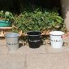 Flower Pot Metal Iron Bucket Planters Pot Metal Bucket Flower Holder with Hooks
